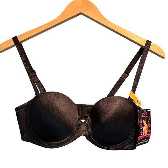 NWT Maidenform 12 way bra Size 36A Black Strapless racerback tshirt bra - Picture 1 of 5